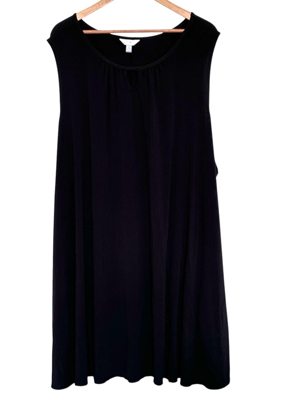 Terra & Sky Plus Dress Women’s 5X Black Sleeveless Pockets Keyhole Neck Pullover
